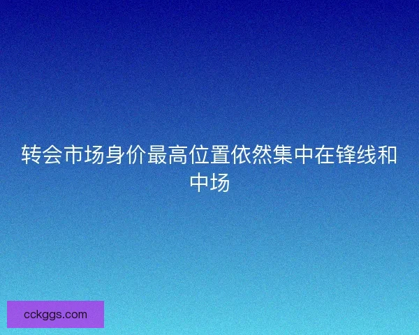 转会市场身价最高位置依然集中在锋线和中场